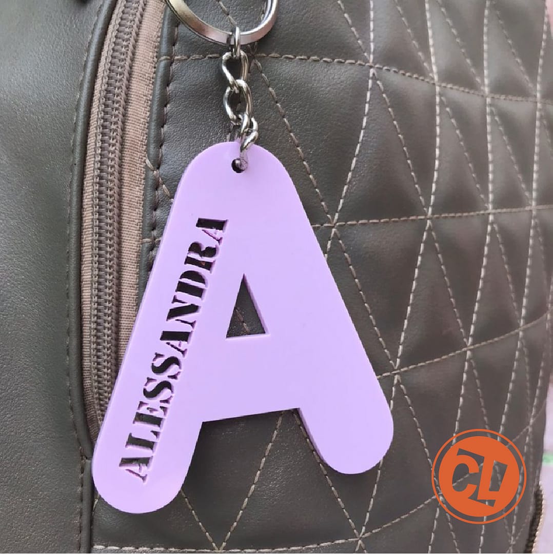 Llavero Letra Inicial Acrilico Con Nombre Cortado