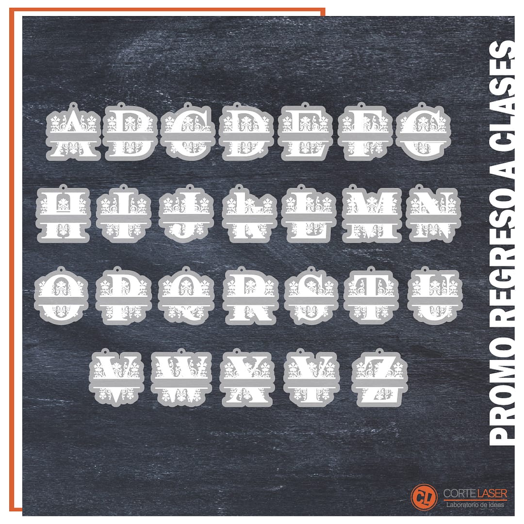 Llavero Monograma Inicial Con Nombre Grabado - Imagen 2